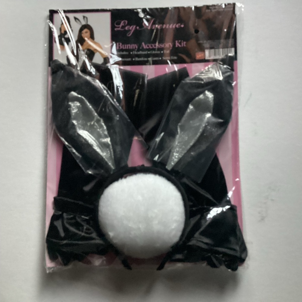 Leg Avenue 3 pc. Black and Silver Bunny Kit BRAND NEW